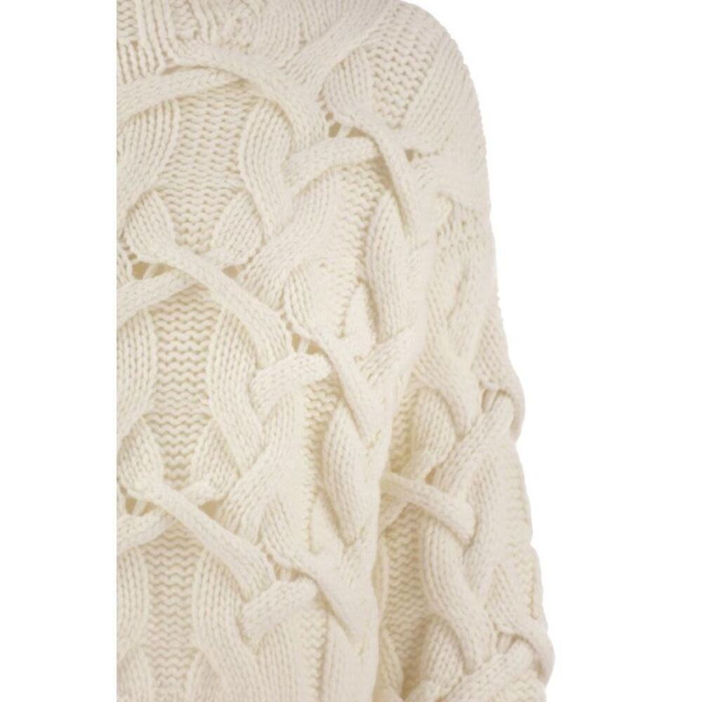 BRUNELLO CUCINELLI Cable Knit Turtleneck Sweater Women WHITE Sweaters & Knitwear - Picture 4 of 4